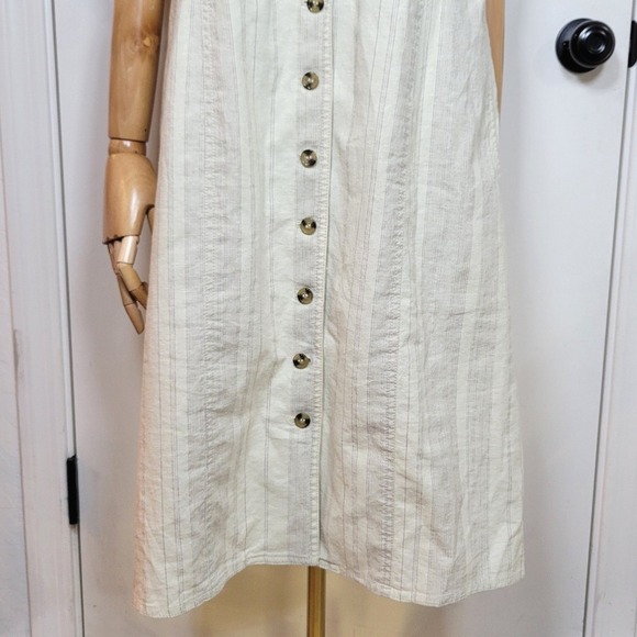 Prana Grace Trail Dress L Organic Cotton Hemp Blend Midi Travel Adventure Work - Picture 2 of 10